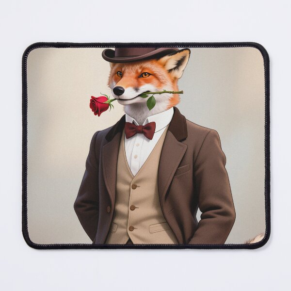 Item preview, Dapper fox gentleman with a rose designed and sold by Vintage Designs +.