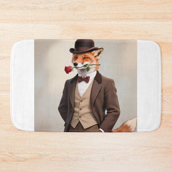 Item preview, Dapper fox gentleman with a rose designed and sold by Vintage Designs +.