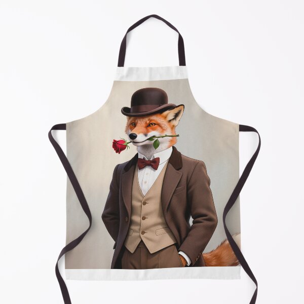 Item preview, Dapper fox gentleman with a rose designed and sold by Vintage Designs +.