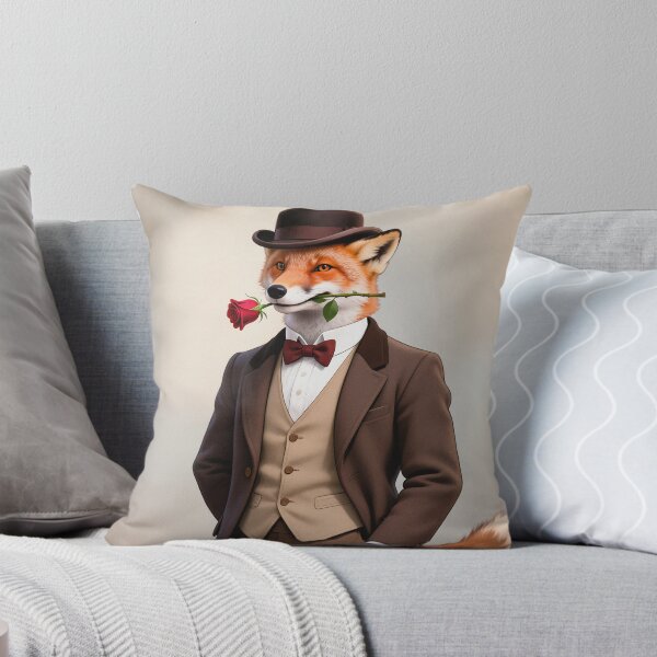 Item preview, Dapper fox gentleman with a rose designed and sold by Vintage Designs +.