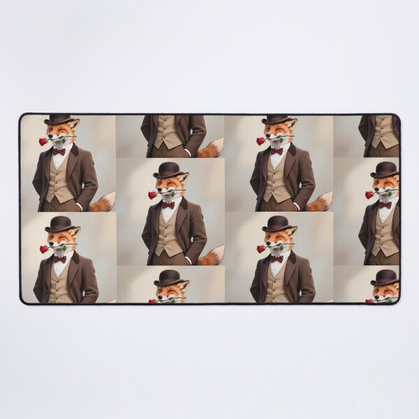 Item preview, Dapper fox gentleman with a rose designed and sold by Vintage Designs +.