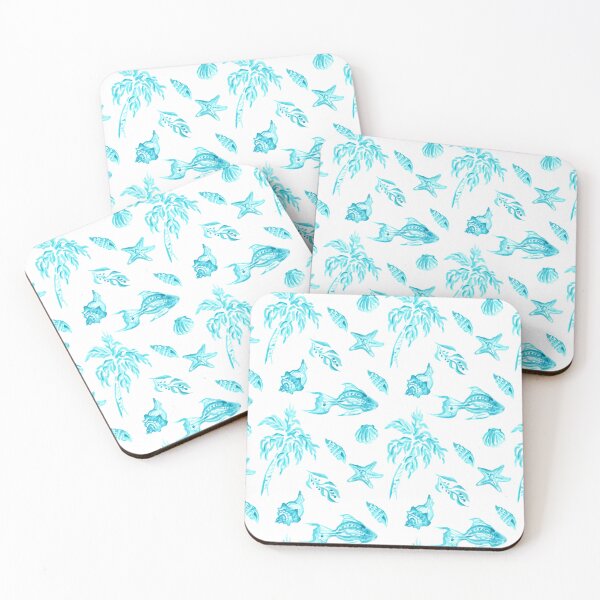 Item preview, Beach Comber Sea Shells Turquoise Seamless Repeat designed and sold by Sharon Schwalbe.