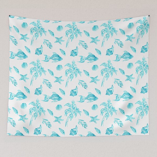 Item preview, Beach Comber Sea Shells Turquoise Seamless Repeat designed and sold by Sharon Schwalbe.