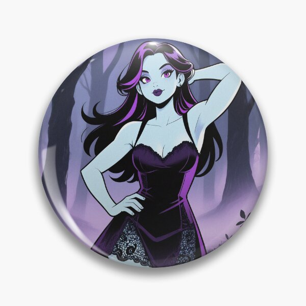 Item preview, Anime Gothic woman posing in black dress designed and sold by Vintage Designs +.