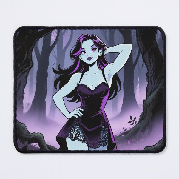 Item preview, Anime Gothic woman posing in black dress designed and sold by Vintage Designs +.