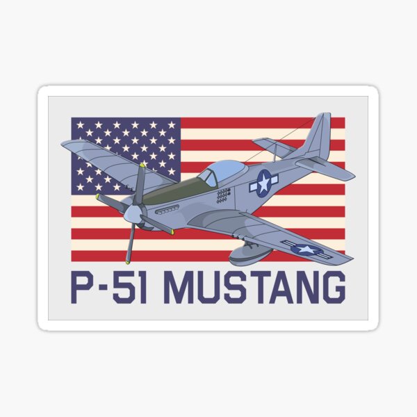 Item preview, P-51 Mustang WW2 American Plane Patriotic USA Flag  designed and sold by MilitaryMart.