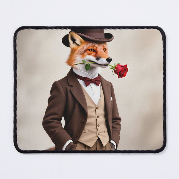 Item preview,  Dapper fox gentleman with a rose designed and sold by Vintage Designs +.