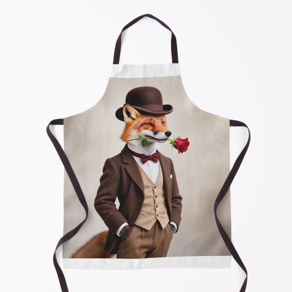 Item preview, Dapper fox gentleman with a rose designed and sold by Vintage Designs +.