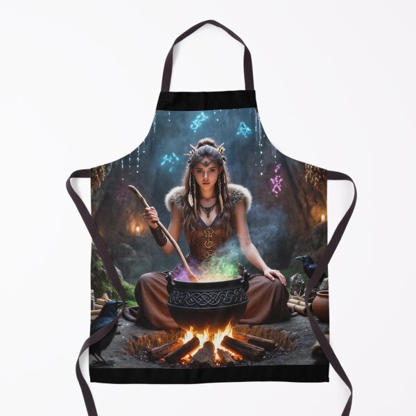 Item preview, The Sorcerer Witch of the wild moors with her magical cauldron designed and sold by Vintage Designs +.