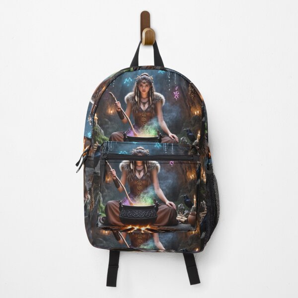 Item preview, The Sorcerer Witch of the wild moors with her magical cauldron designed and sold by Vintage Designs +.