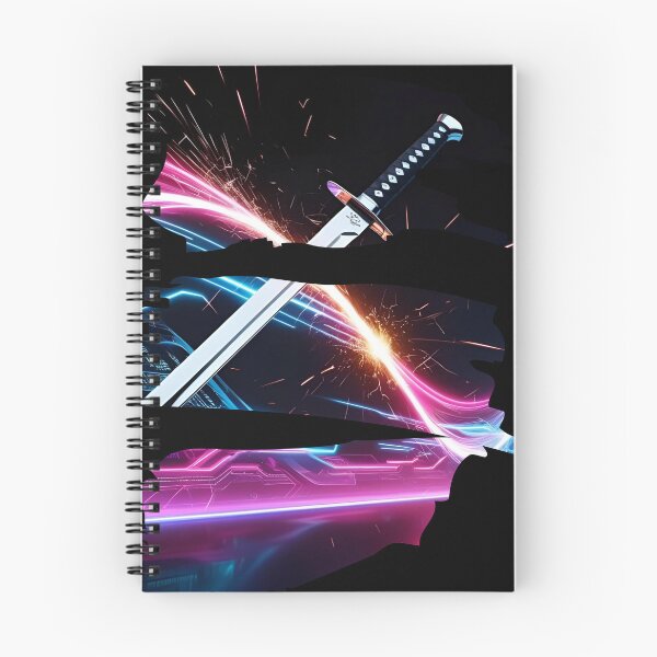 Item preview, Chrome katana slicing through static 1 designed and sold by Neon G.