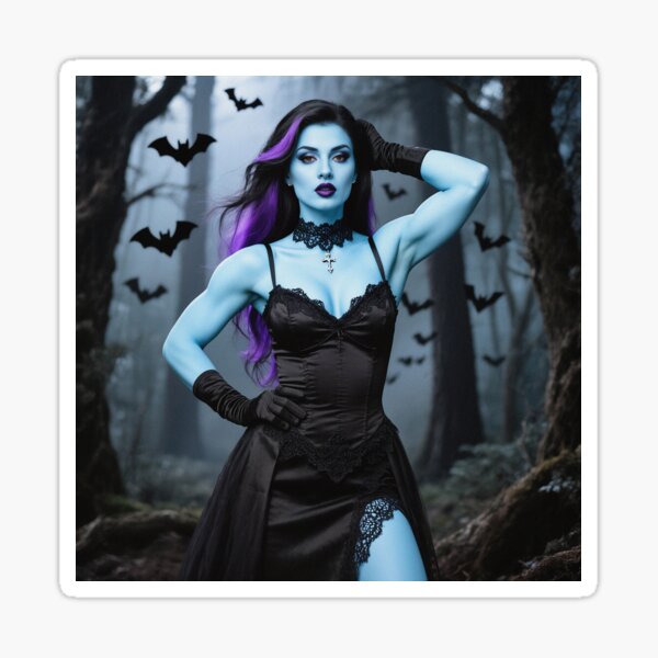 Item preview, Gothic woman posing in black dress designed and sold by Vintage Designs +.