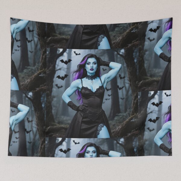 Item preview, Gothic woman posing in black dress designed and sold by Vintage Designs +.