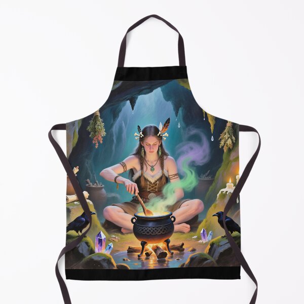 Item preview, The Sorcerer Witch of the wild moors with her magical cauldron designed and sold by Vintage Designs +.