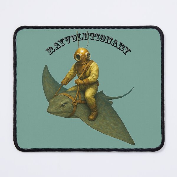 Item preview, Vintage Diver with Diving Helmet Riding a Giant Stingray URM designed and sold by urmaddad.