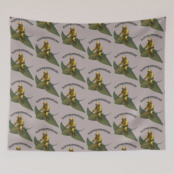 Item preview, Vintage Diver with Diving Helmet Riding a Giant Stingray URM designed and sold by urmaddad.