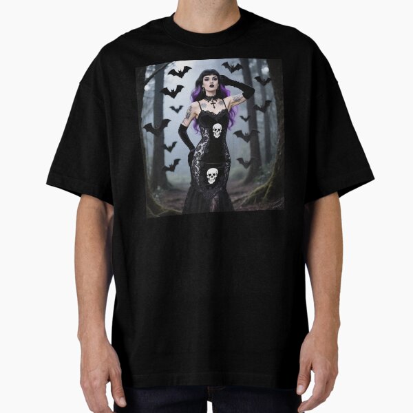 Item preview, Gothic woman posing in black dress designed and sold by Vintage Designs +.