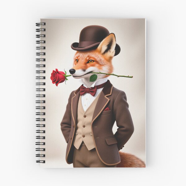 Item preview, Dapper fox gentleman with a rose designed and sold by Vintage Designs +.