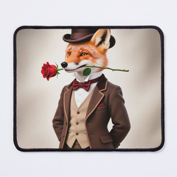 Item preview, Dapper fox gentleman with a rose designed and sold by Vintage Designs +.