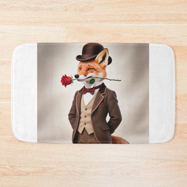 Item preview, Dapper fox gentleman with a rose designed and sold by Vintage Designs +.
