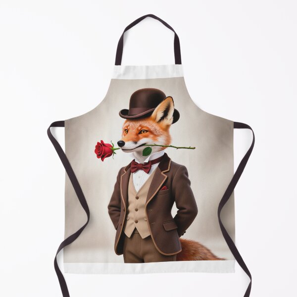 Item preview, Dapper fox gentleman with a rose designed and sold by Vintage Designs +.