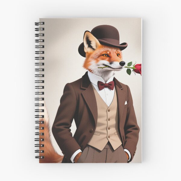 Item preview, Dapper fox gentleman with a rose designed and sold by Vintage Designs +.