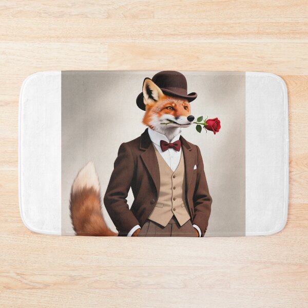 Item preview, Dapper fox gentleman with a rose designed and sold by Vintage Designs +.