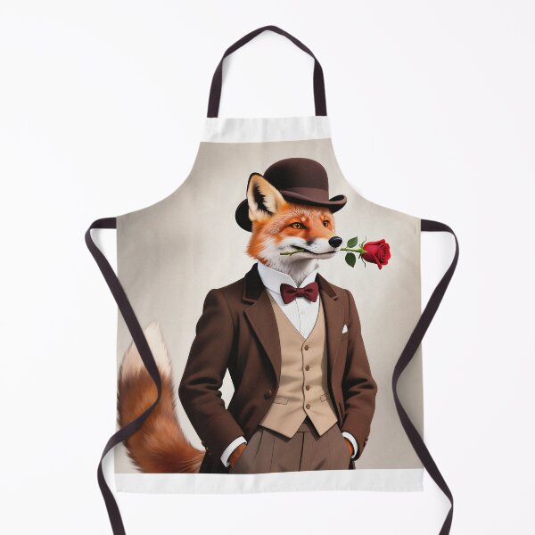 Item preview, Dapper fox gentleman with a rose designed and sold by Vintage Designs +.