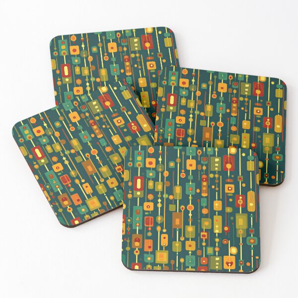 Item preview, Playful Midcentury Geometrics with Teal and Mustard designed and sold by Piotrek0001.