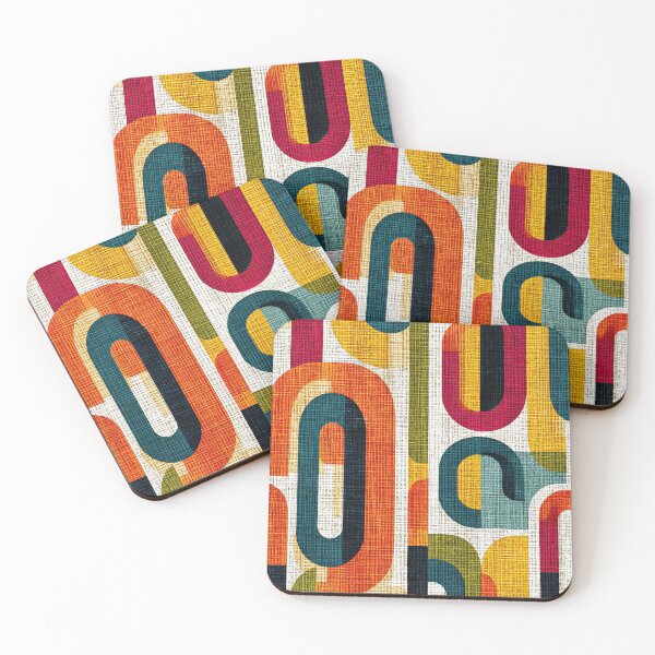 Item preview, Midcentury Design with Orange Mustard and Teal designed and sold by Piotrek0001.