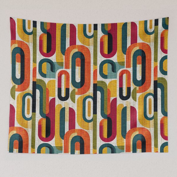 Item preview, Midcentury Design with Orange Mustard and Teal designed and sold by Piotrek0001.