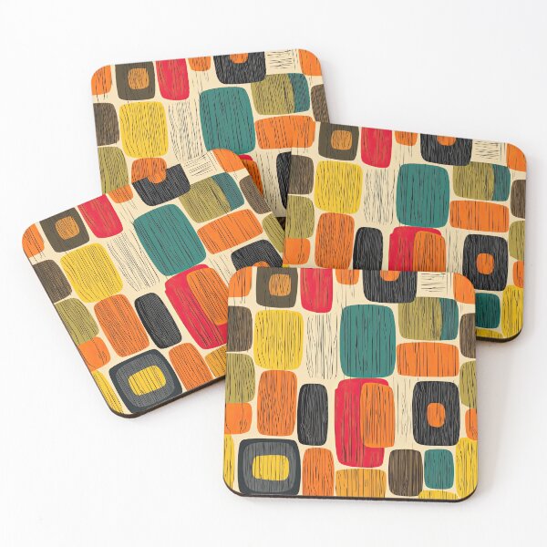 Item preview, Stylish Midcentury Pattern in Teal and Mustard designed and sold by Piotrek0001.