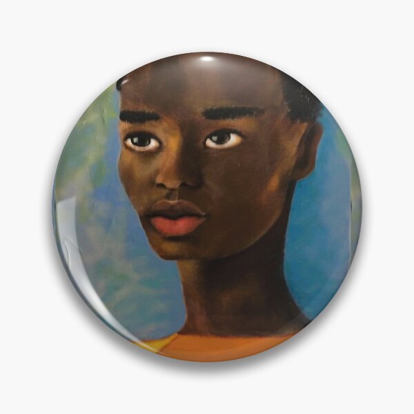 Item preview, A black girl on a blue background in a painterly style designed and sold by MaPerle.