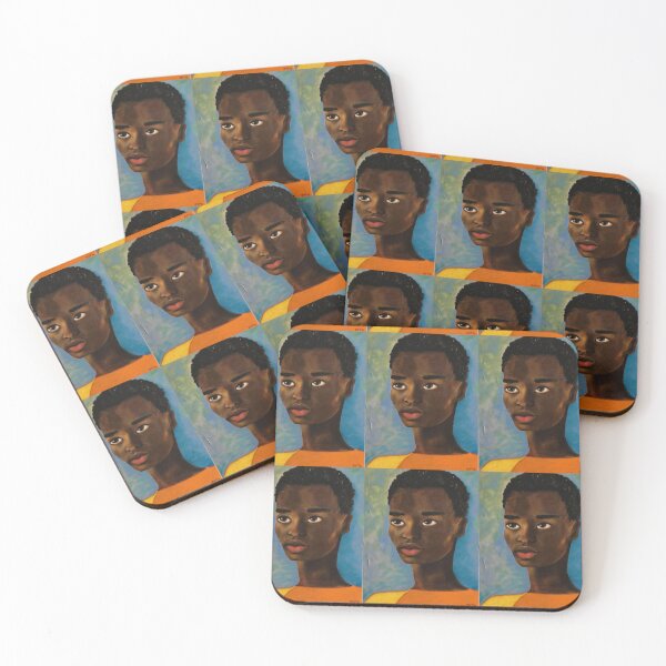 Item preview, A black girl on a blue background in a painterly style designed and sold by MaPerle.