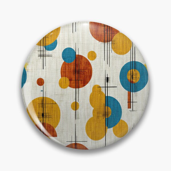 Artikelvorschau, Blaugrünes, orange-braunes geometrisches Midcentury-Wandmuster entworfen und verkauft von Piotrek0001.