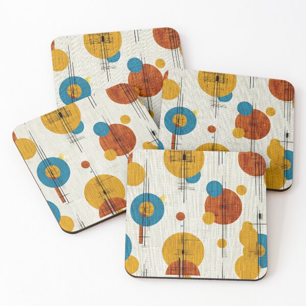 Item preview, Teal Orange Brown Geometric Midcentury Wall Pattern designed and sold by Piotrek0001.
