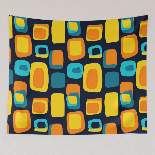 Item preview, Orange and Blue Shapes in Classic Pattern designed and sold by Piotrek0001.