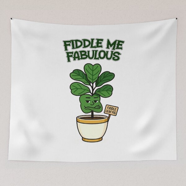 Item preview, Fiddle Leaf Fig – Fiddle Me Fabulous - Funny Houseplant Characters designed and sold by EdgyEdgeArt.