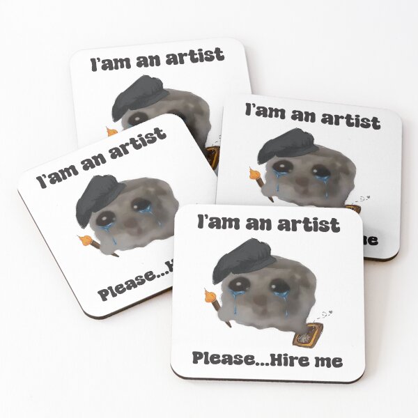 Item preview, Sad artist hamster meme designed and sold by Pandarella1410.