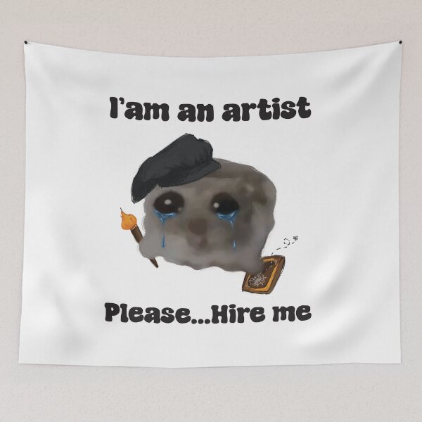 Item preview, Sad artist hamster meme designed and sold by Pandarella1410.