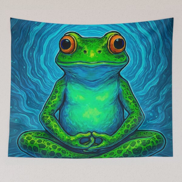 Item preview, Zen Frog -- Elemental Water Frog—Mystical Waves Meditation designed and sold by  Ojo de Lilith.