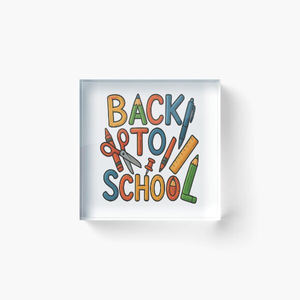 Item preview, Back to School – Cartoon Letters Made of School Supplies designed and sold by Gentelman@rtStudio.