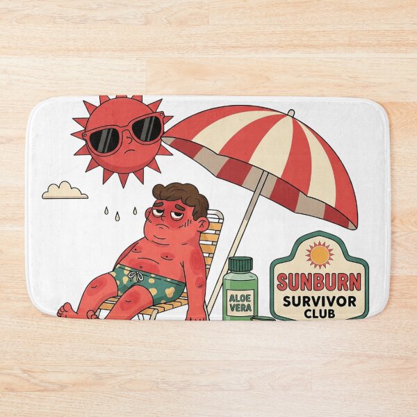 Item preview, Sunburn Survivor Club Funny Beach Art designed and sold by RehanInkDesigns.