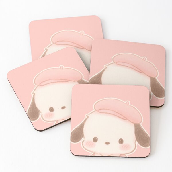 Item preview, Kawaii Pochacco in Pink Beret – Soft Pastel Fan Art designed and sold by Lizscorpio.