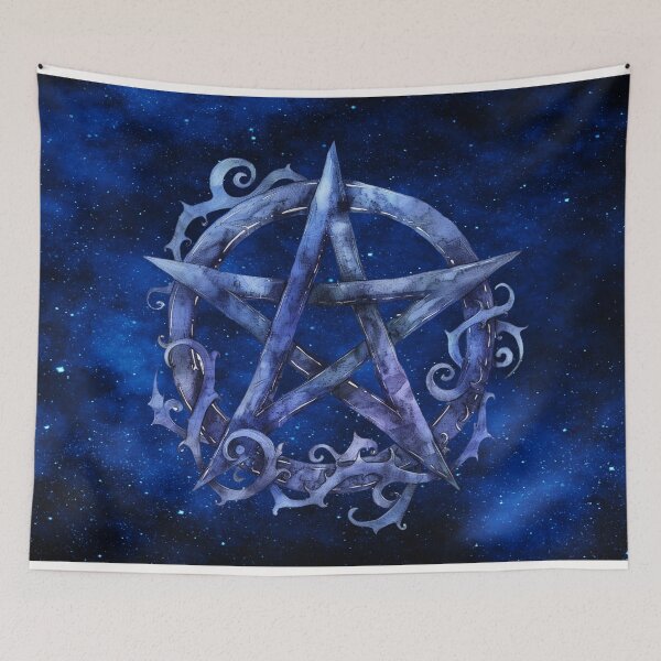 Item preview, Eclectic Enchanted Pentagram in Cosmic Blue designed and sold by MysticOzzy.