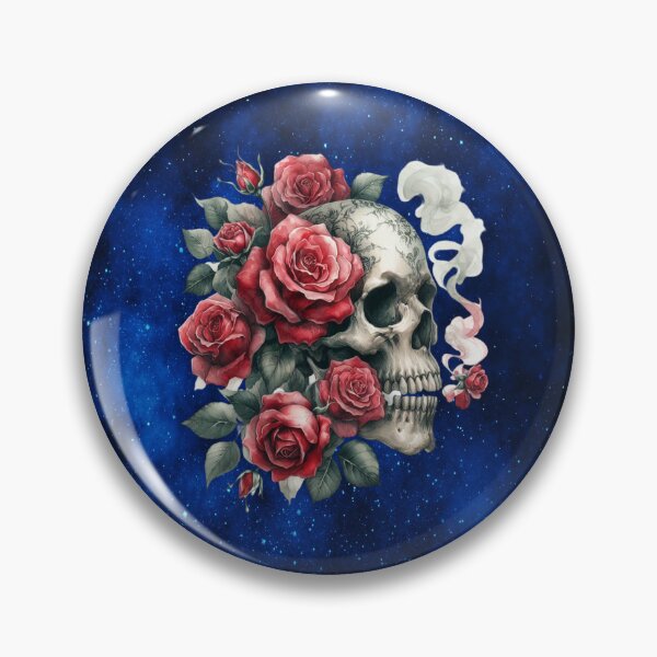 Item preview, Enchanted Gothic Skull with Crimson Roses designed and sold by MysticOzzy.