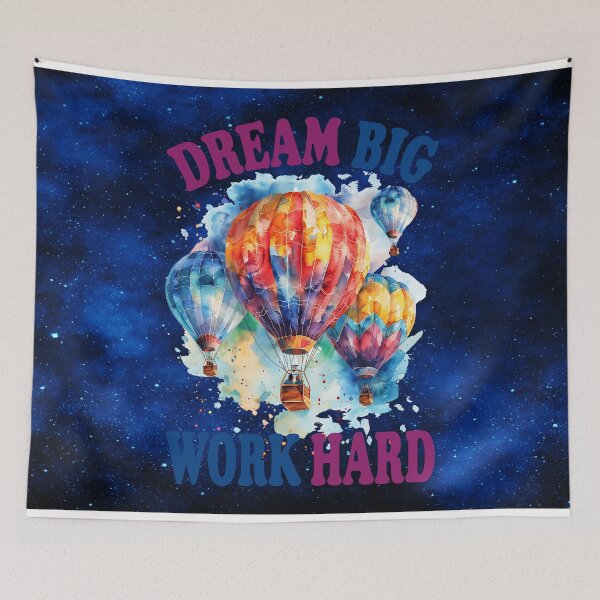 Item preview, Dream Big Work Hard – Hot Air Balloon Inspiration designed and sold by MysticOzzy.