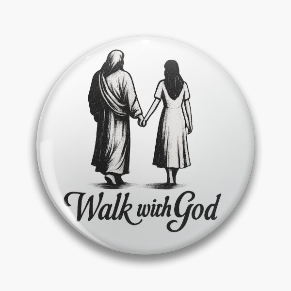 Item preview, Walk with God – Spiritual Jesus & Man Hand in Hand Sketch | Christian Faith T-Shirt Design designed and sold by WordOfLamb.