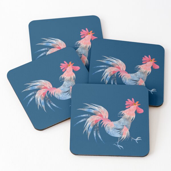 Item preview, Collage Art Perky Watercolor Farm Rooster designed and sold by maplepancakes.