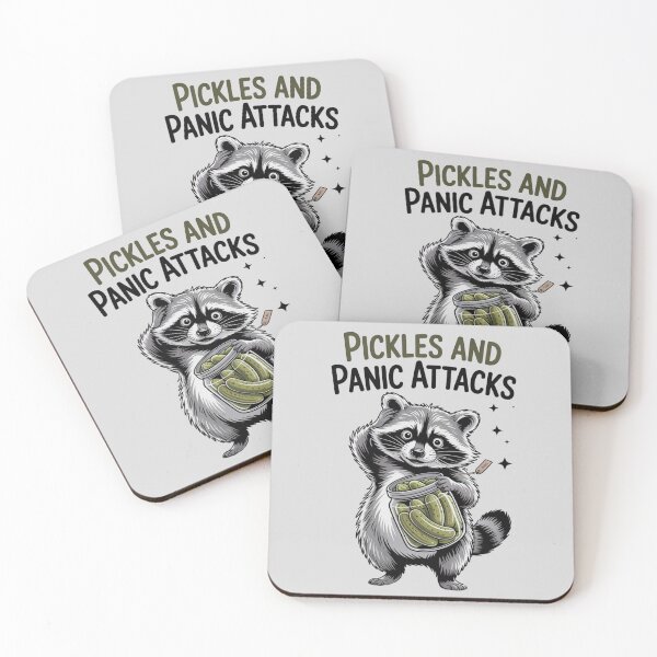 Item preview, Pickles and Panic Attacks Raccoon – Funny Mental Health Design designed and sold by Aredbox.